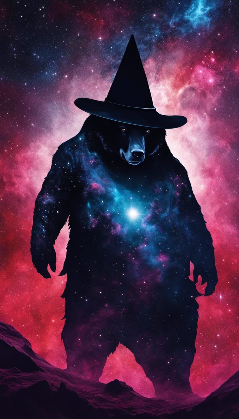 Gothic Space Bear in Astral Silhouette