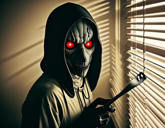 Creepy Hash Slinging Slasher Horror Illustration