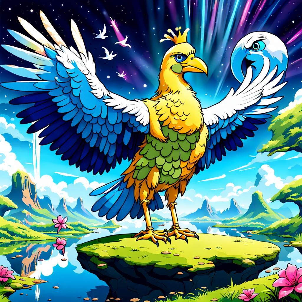 Fantasy Bird in Paradise, AI-Generated Image