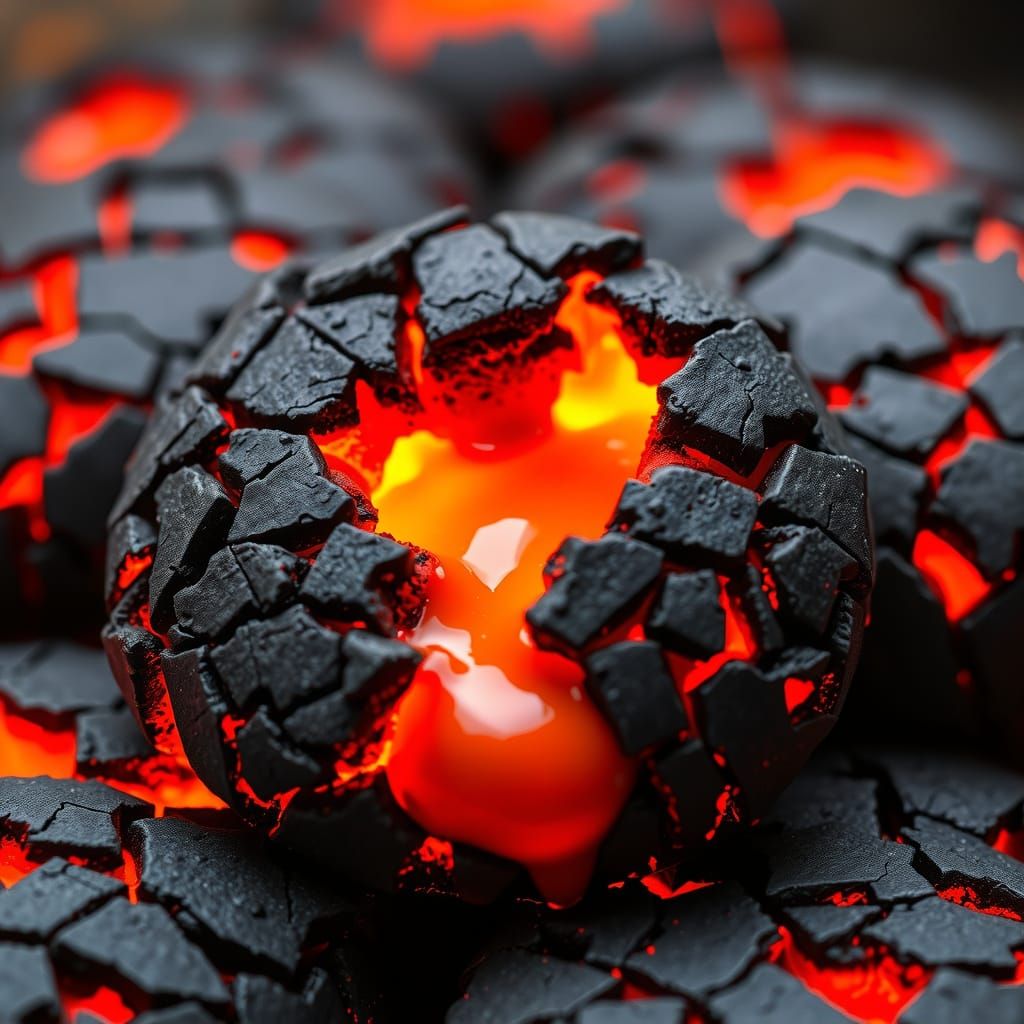 Hyperrealistic Molten Lava Cookies Oozing Lava