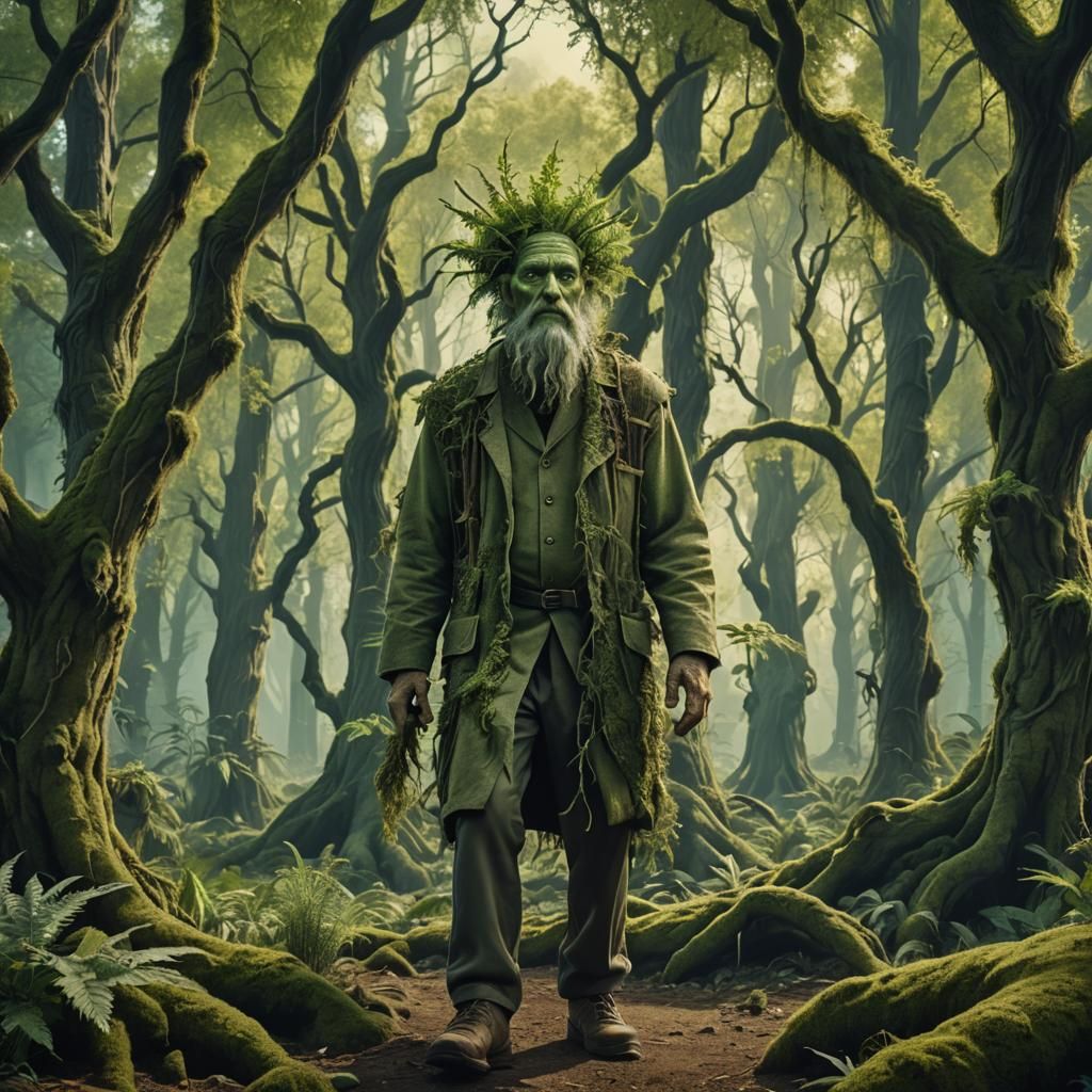 Fantasy Tree-Man in Magical Forest: 3D Animation