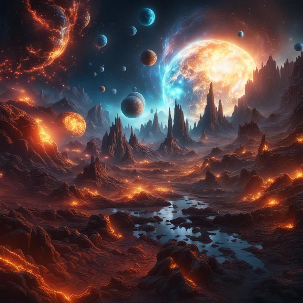 Spectacular Supernova Explosion in Detailed Matte Painting