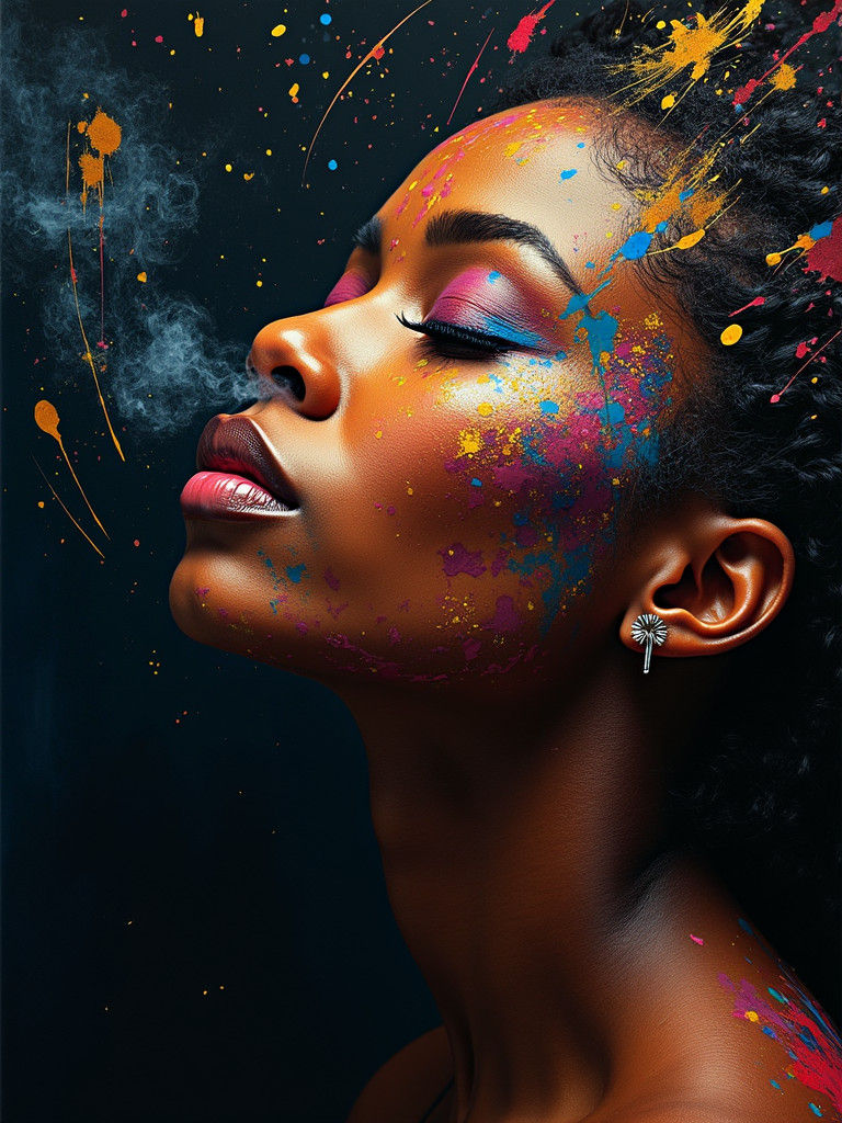 Expressive Portrait of Woman Emerging From Depression