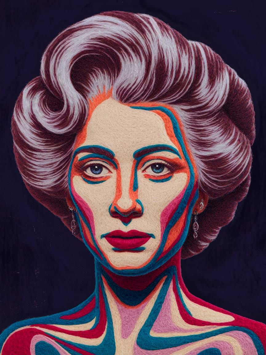 Portrait in wool: felted