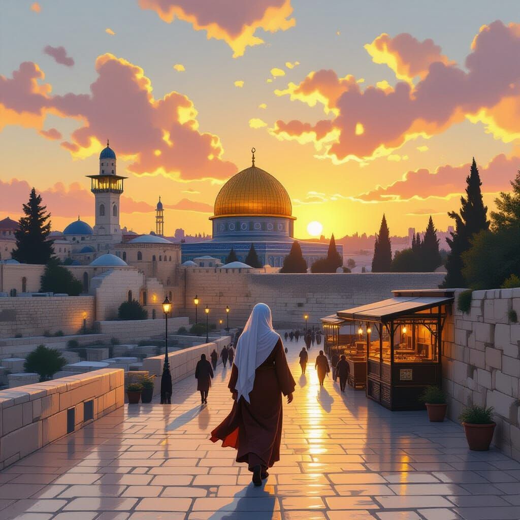 Jerusalem Old City Sunrise in Ethereal Light