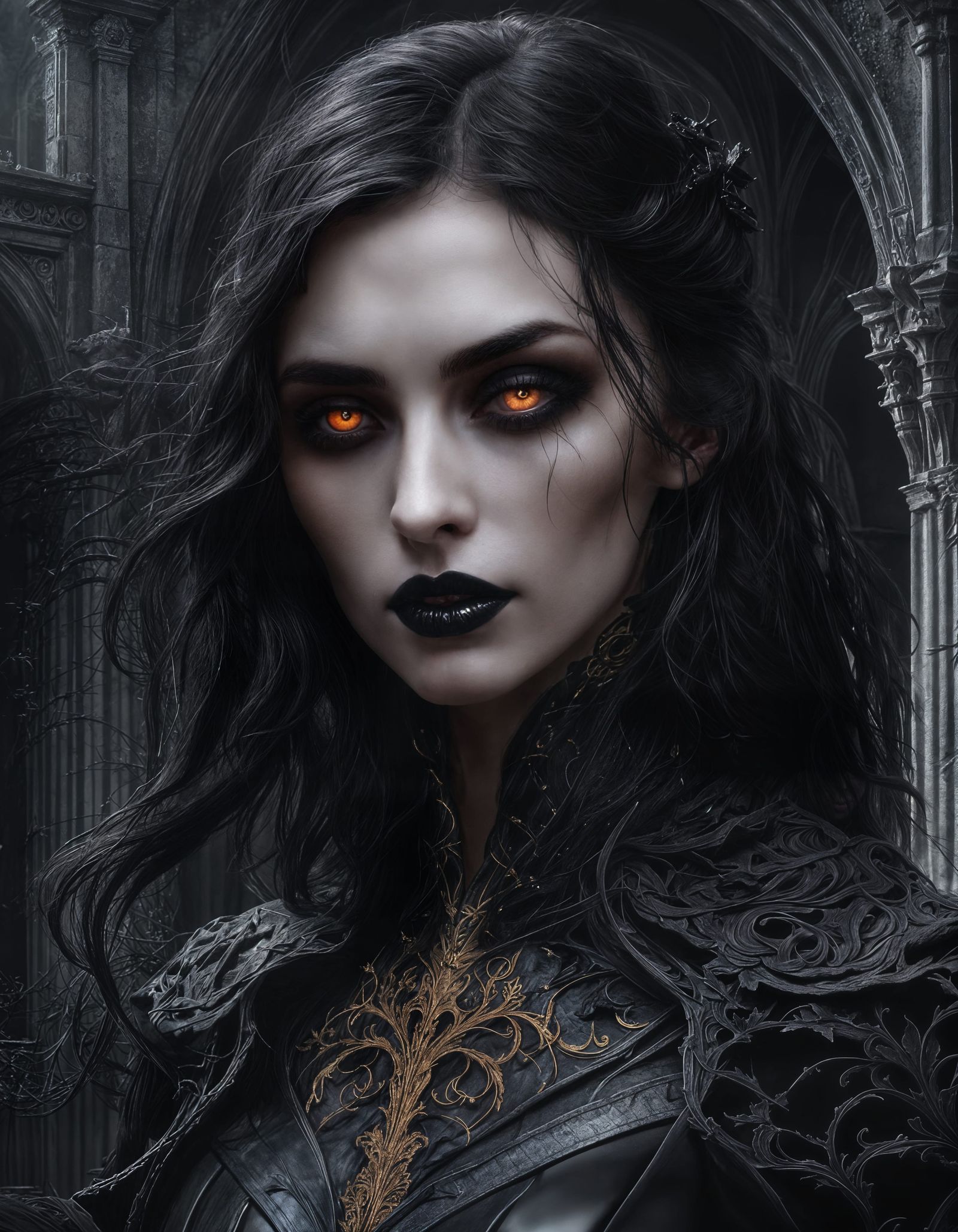 Enticing Vampire Lord Seductress in High Detail