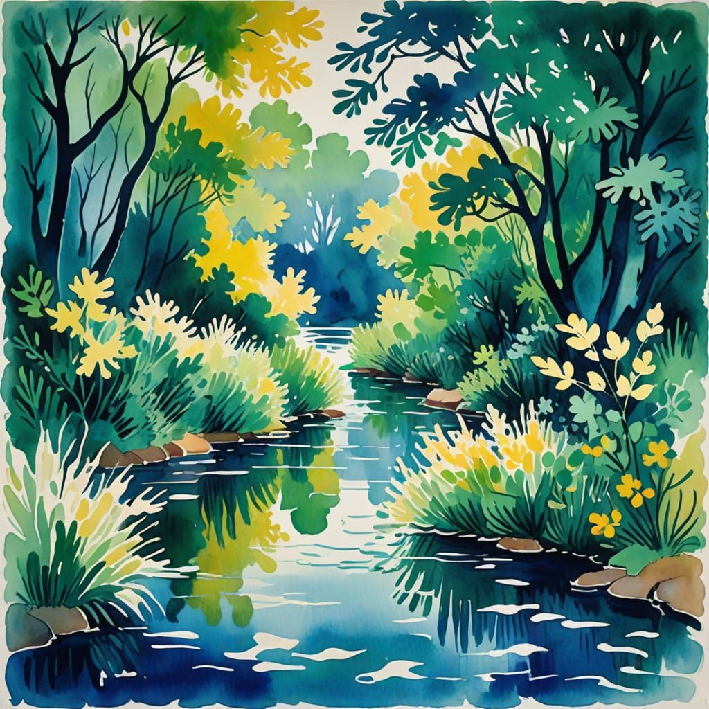 Vibrant Water Form in Soft Focus