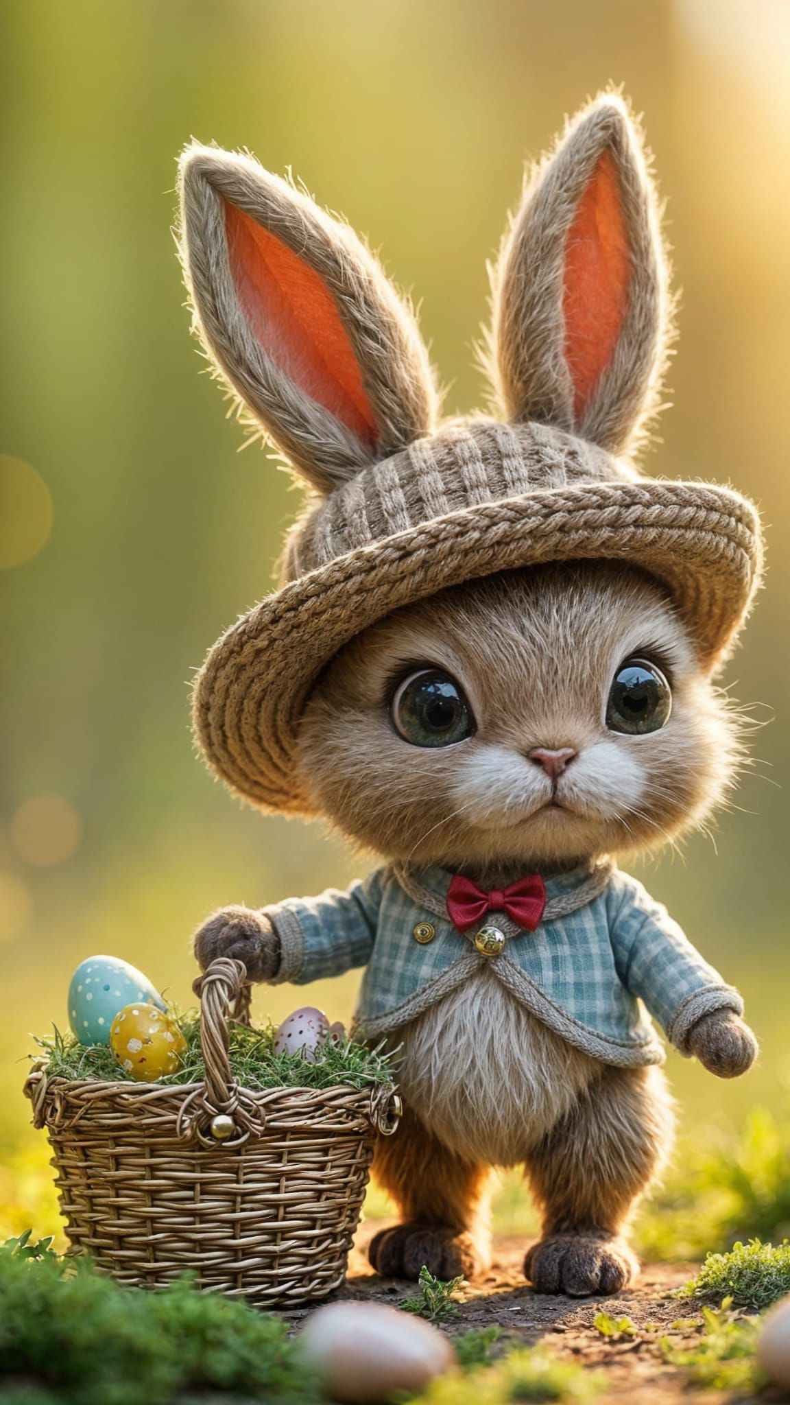 Whimsical Spring Picnic Scene with Easter Eggs and Socky's D...