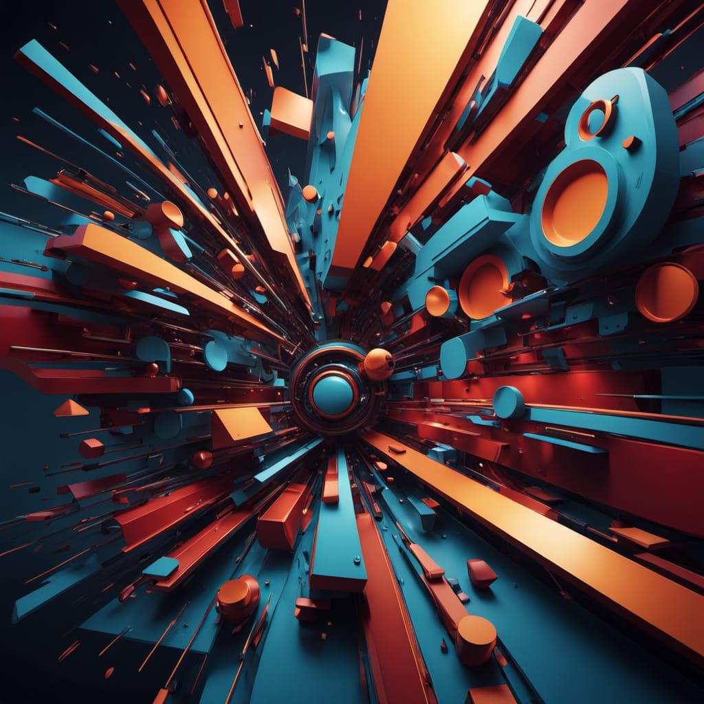 Vibrant Abstract Musical Instruments Composition