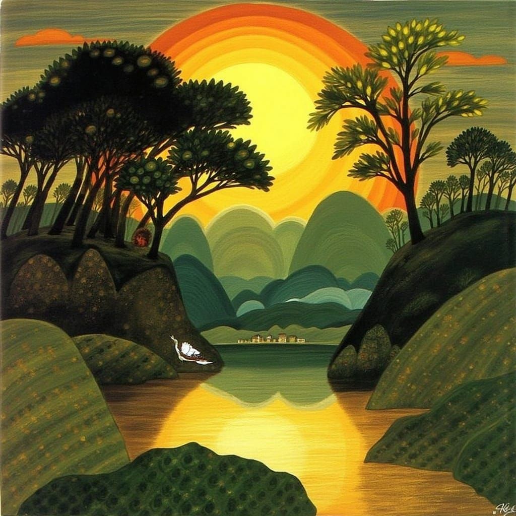 Luminous Fairytale Landscape in Dreamlike Style