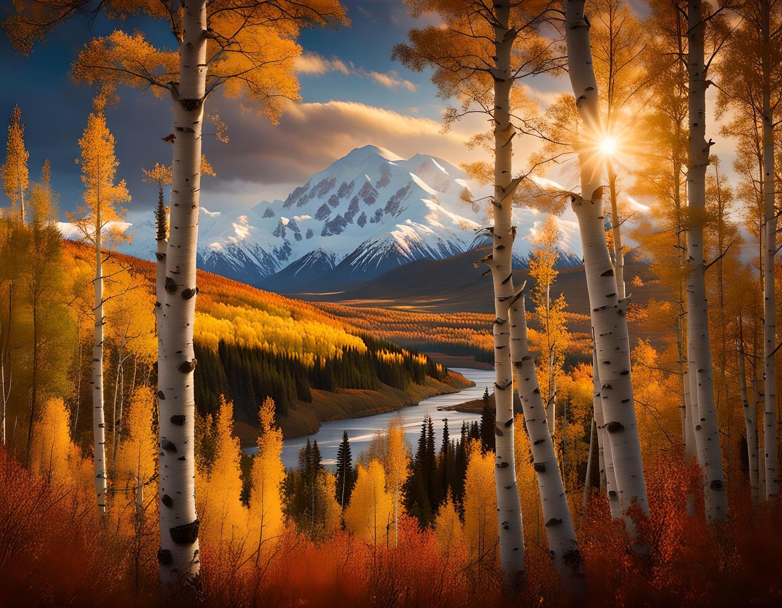 Denali in Autumn: A High-Resolution Landscape Photograph