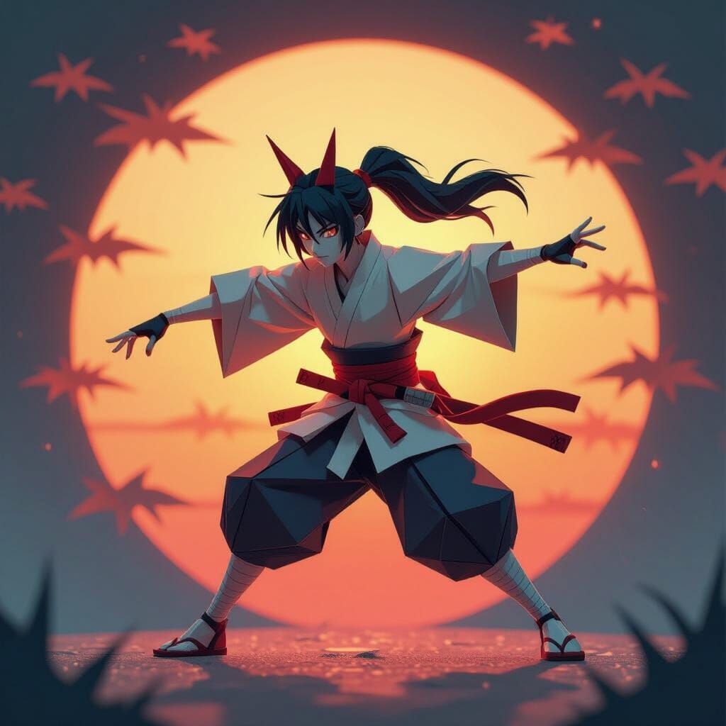 Origami Assassin in Manga Style