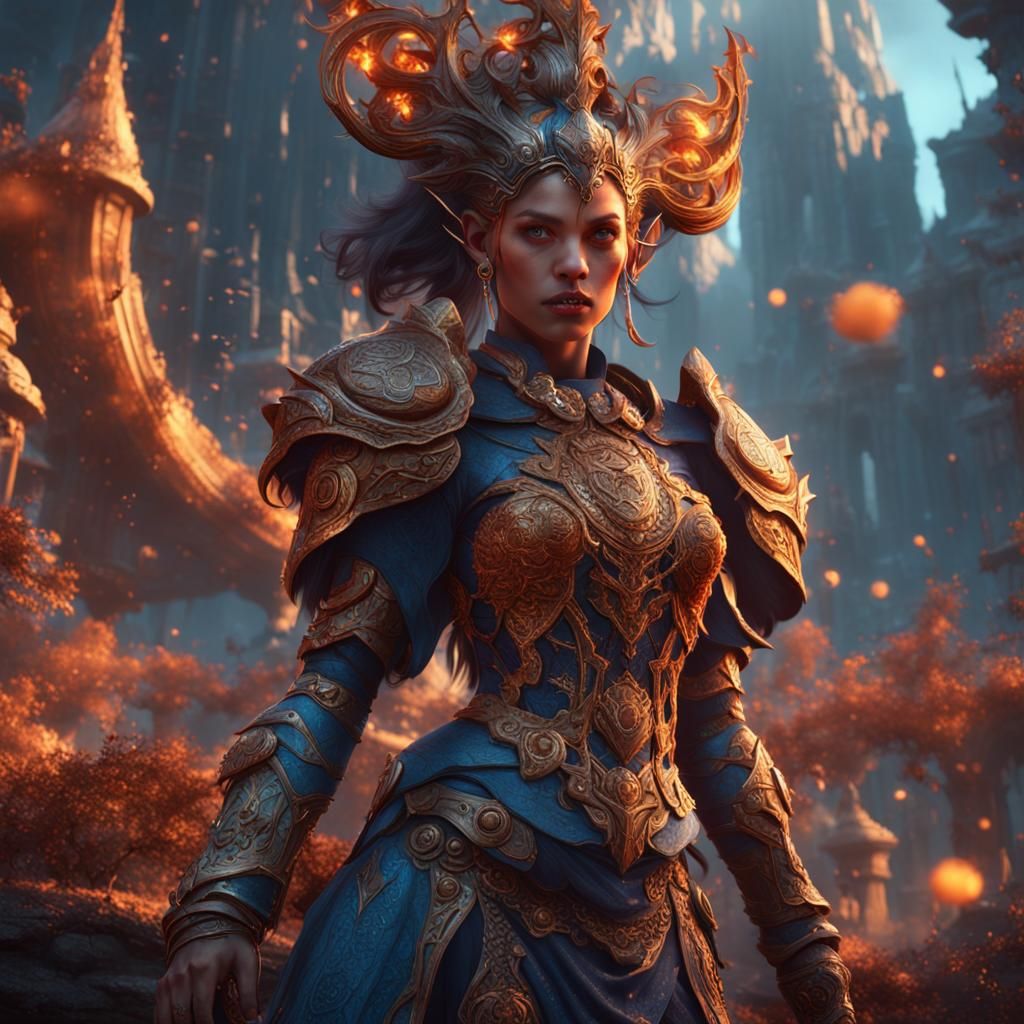 Fantasy Portrait of a Beautiful Woman in Matte Painting