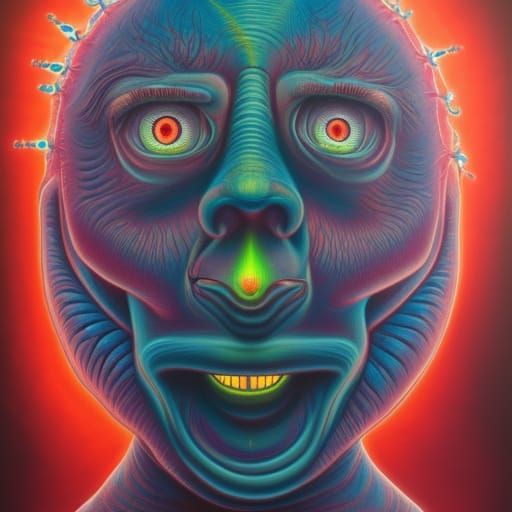 Bioluminescent Dust to Dust in Hyperrealistic Style