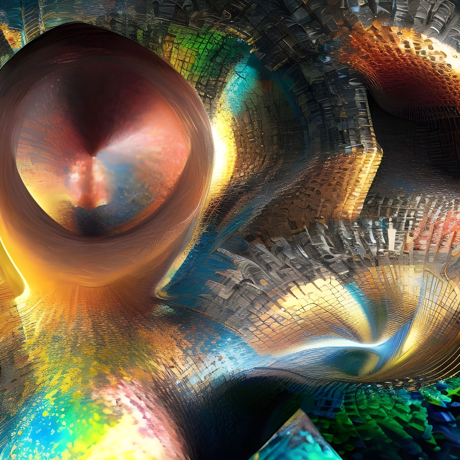 Polychromatic Geometric Abstract in 3D Render