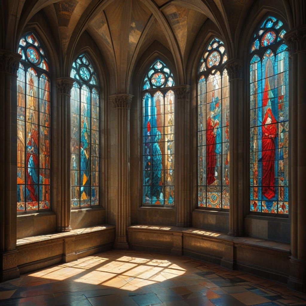 Gothic Cathedral Split Canvas Ancient Style Masterpiece