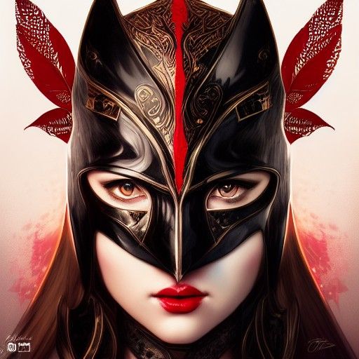 Orca Facemask Portrait in Digital Illustration Style