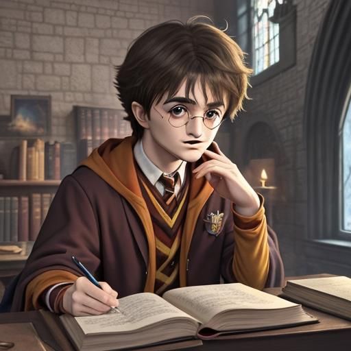 Harry Potter in Cartoon Anime Style