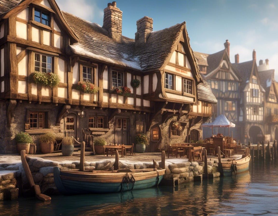 Quayside Inn in Winter Sunlight