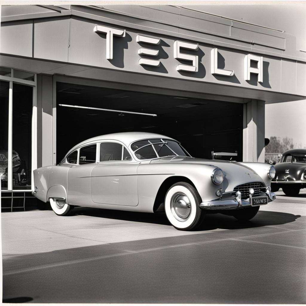 1950s Tesla: A Vintage Automotive Photograph