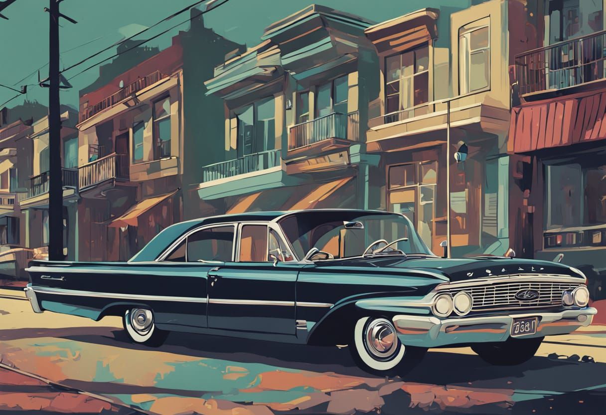 1961 Ford Galaxie Vintage Poster Art