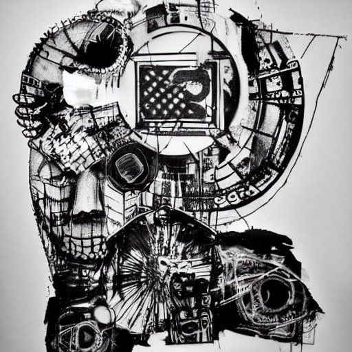 Junk Sculpture Tattoo Design in Ink Drawing Style