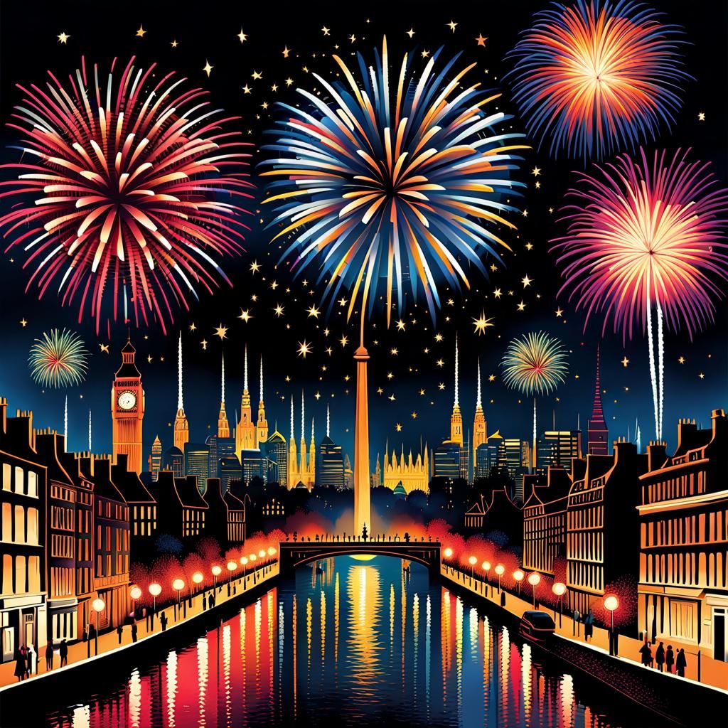 LONDON Fireworks NEW YEAR