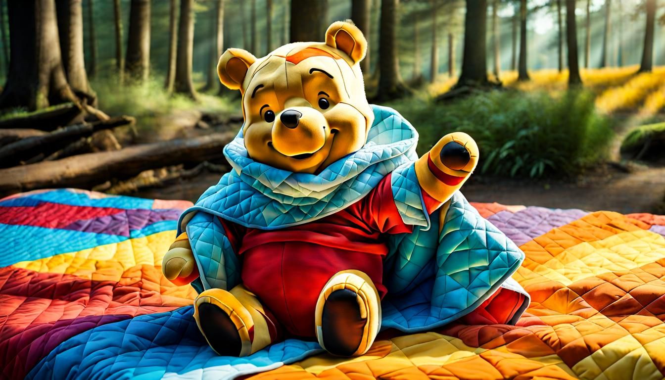 Winnie the Pooh High-Fives Tigger in Watercolors