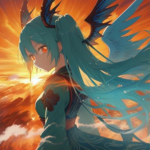 Dragon Hatsune Miku in Hyper-Realistic Anime Art