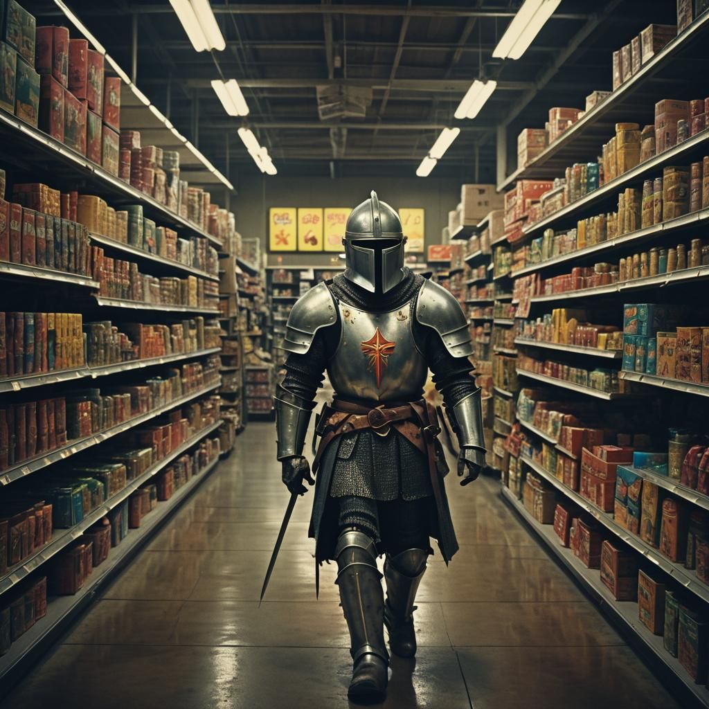 A Dented Knight Walks the Walmart Aisle