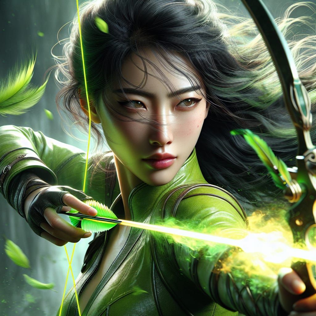 Lime archeress in action