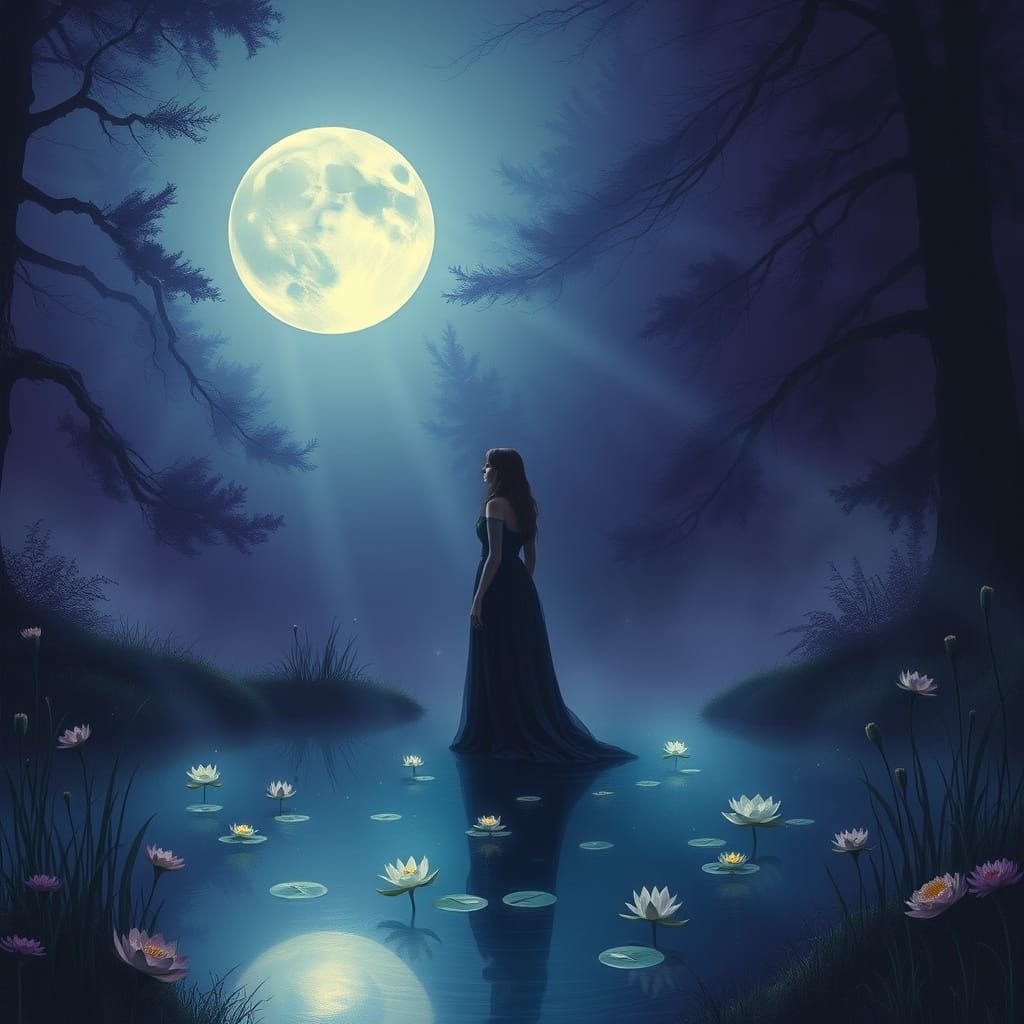 Midnight Forest Dreamscape in Triadic Harmony