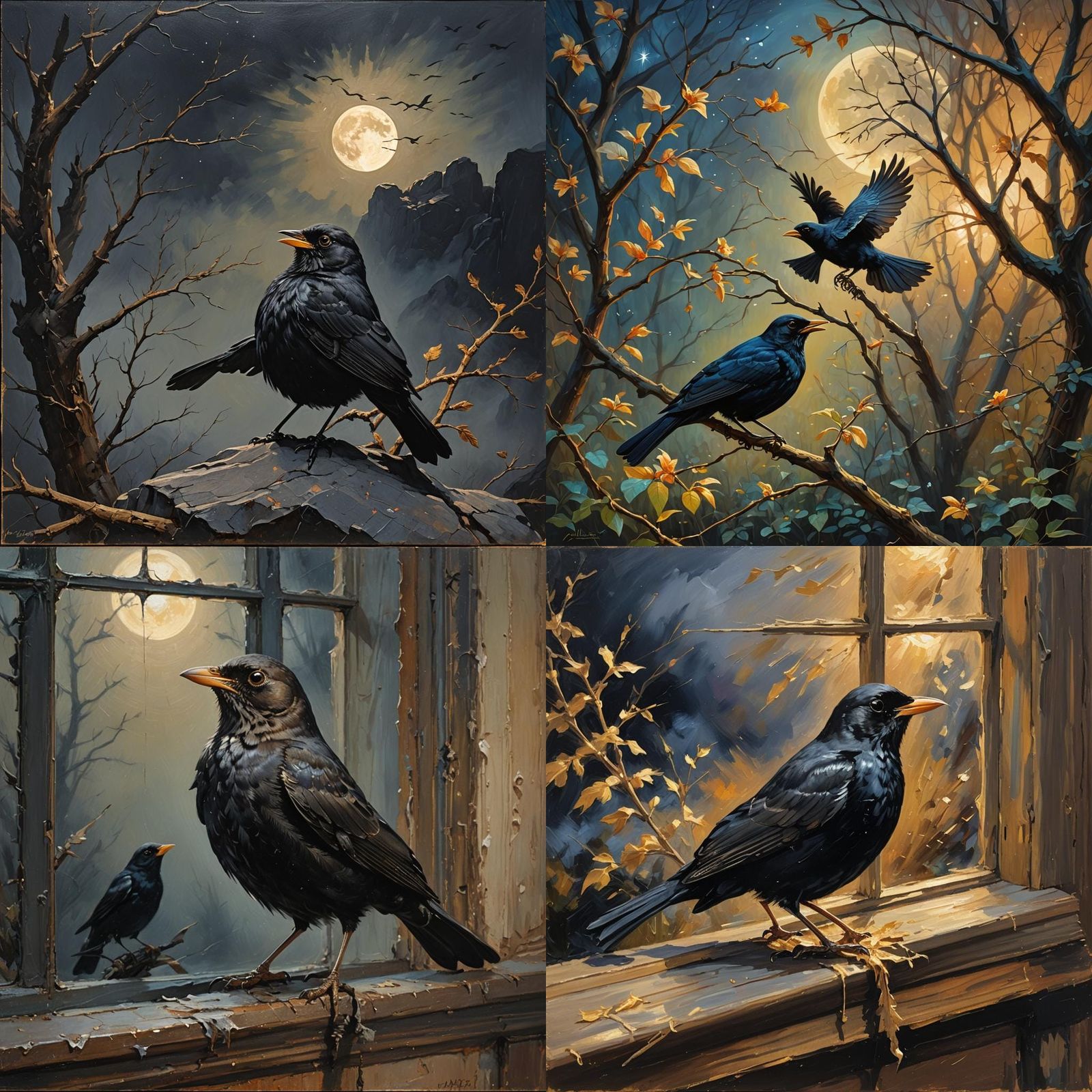 Blackbird Singing: An Oil Painting Inspired by Gurney