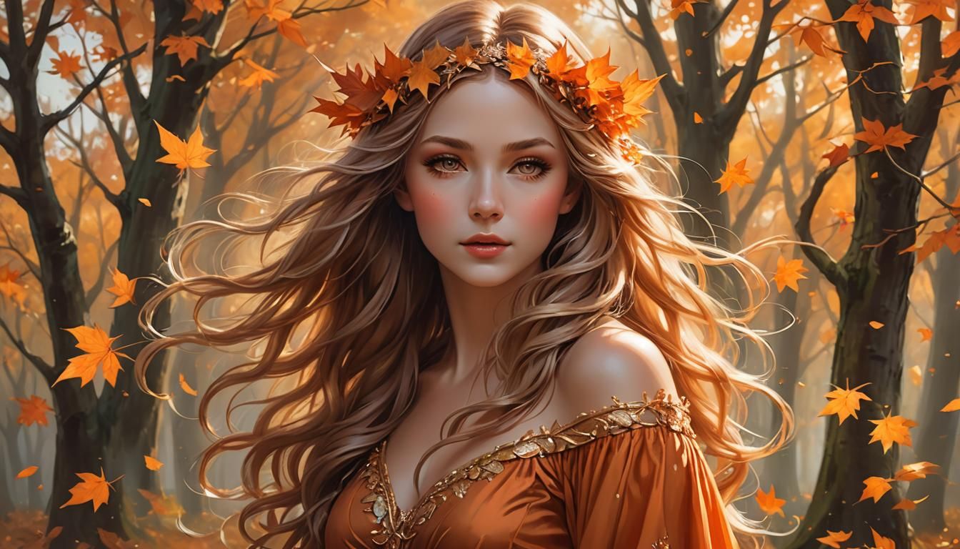 Ethereal Fairy Portrait with Autumnal Magic