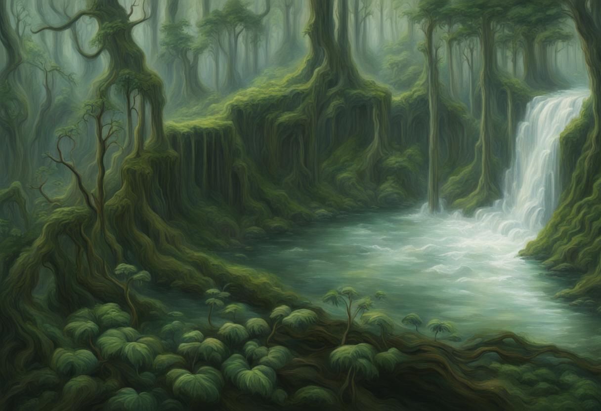 waterfall forestscape