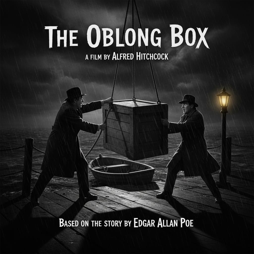 Hitchcock Thriller Movie Poster Based on Poe's Oblong Box
