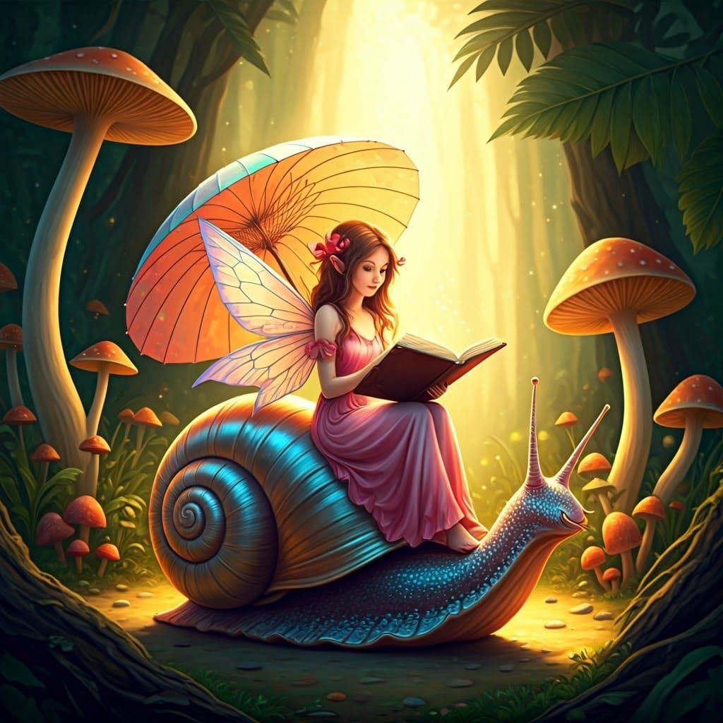 Whimsical Fairy Lost in a Vibrant, Mystical World