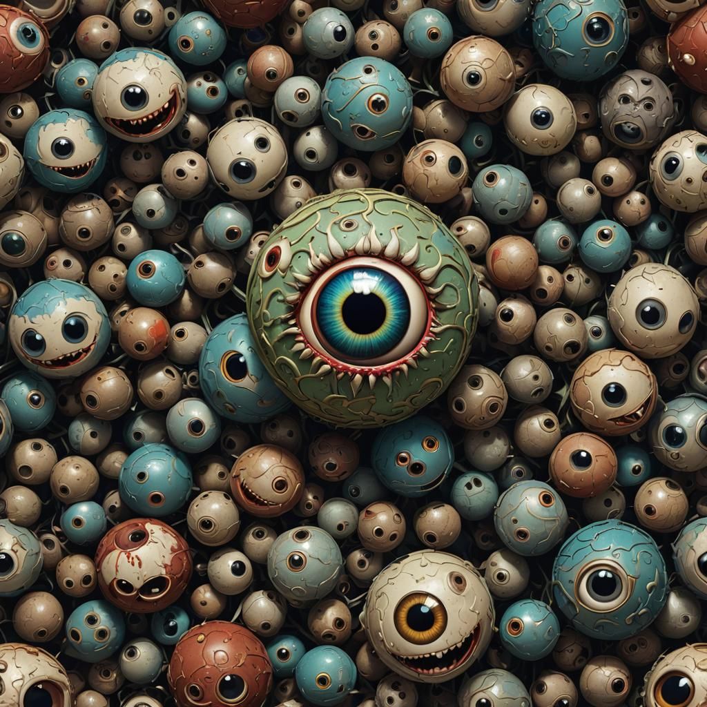 Creepy Eyeball Creature as a Matte Painting