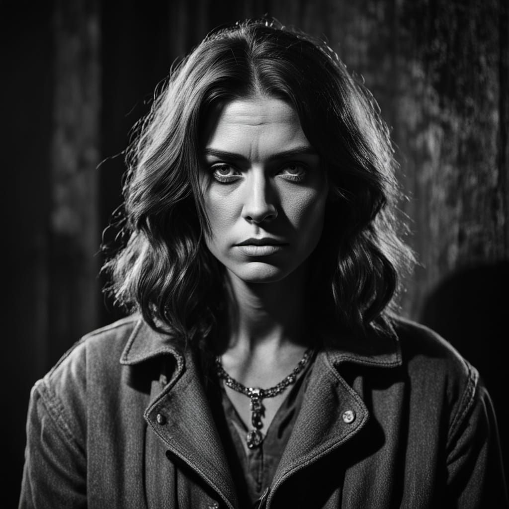 Gritty Cowboy in Noir Style Saloon