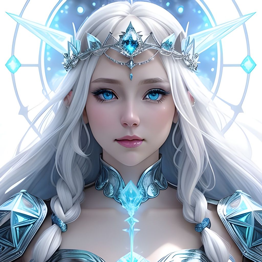 Winter Goddess with Ice Crown: Volumetric Lighting Art
