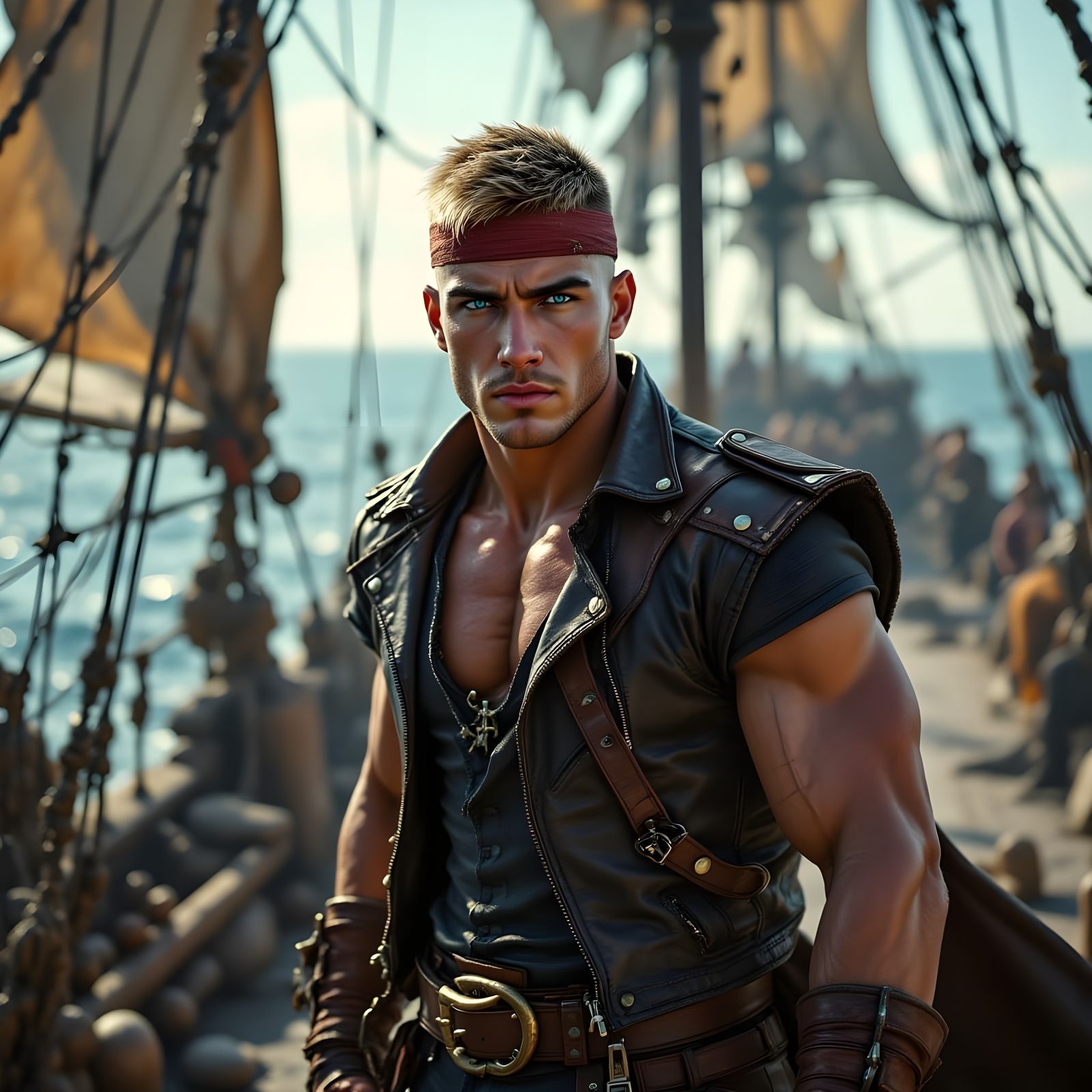 Pirate Captain Commands His Ship in 3D Cinematic Style