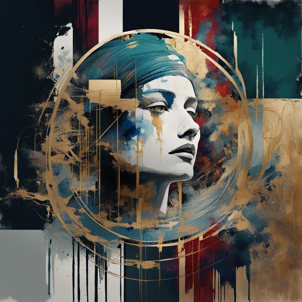 Abstract Art Deco Movie Poster in Expressionist Style