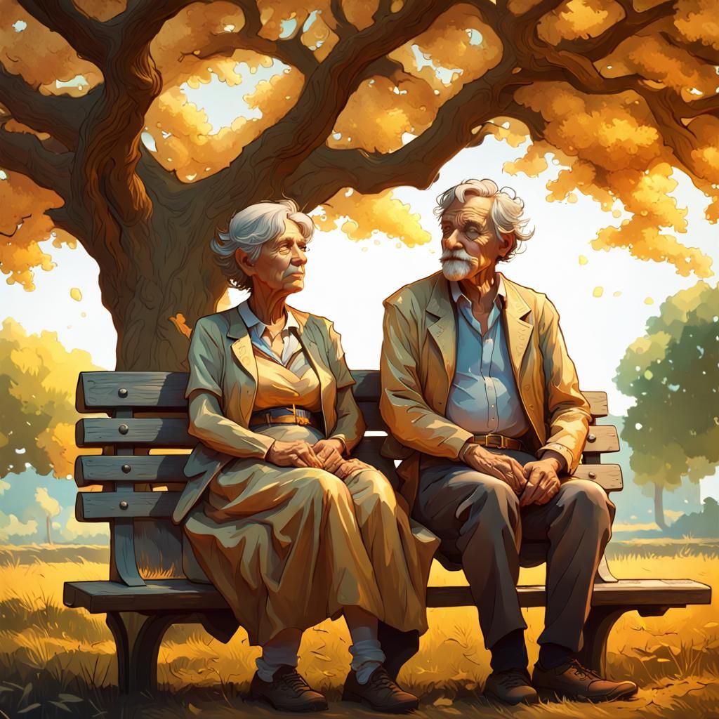 Golden Couple Portrait in Hyperdetailed Digital Art
