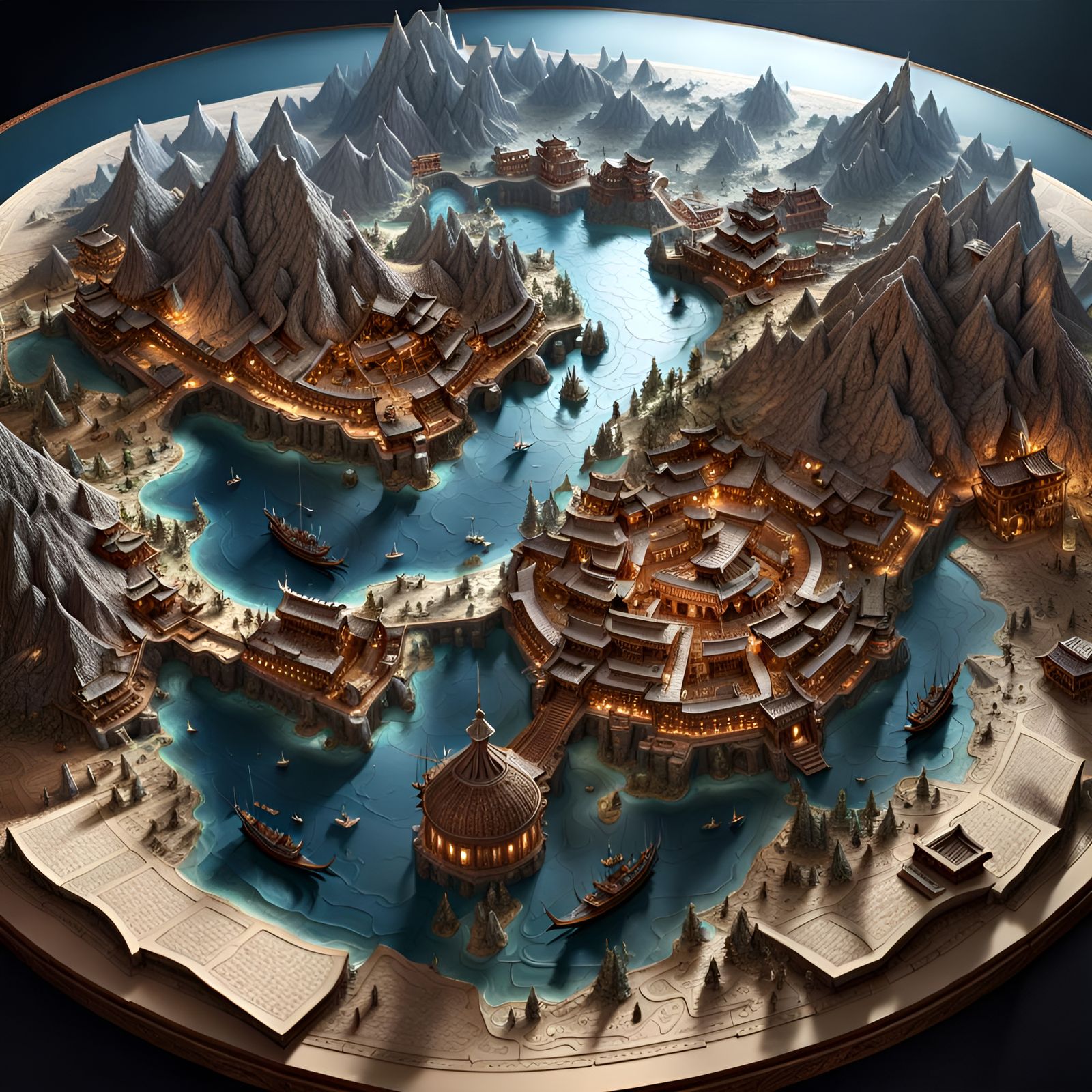 Whimsical 3D Map of a Fantasy World