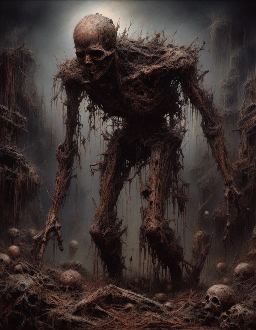 <lora:Decay:1.0>
Ashed. 
Rust of
Grand torment+<dark:1.3>+lord of <nothingness:1.5>."
Art style by Bernie Wrightson/Jim ...