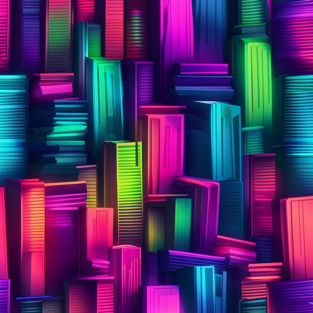 Colorful Books Stacked in Modern 3D Style