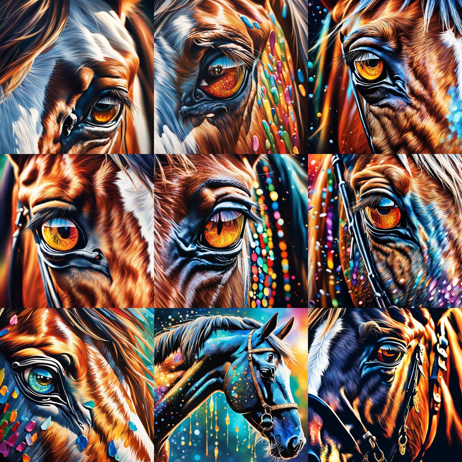 Hyperrealistic Horse Eye with Sparkling Glint