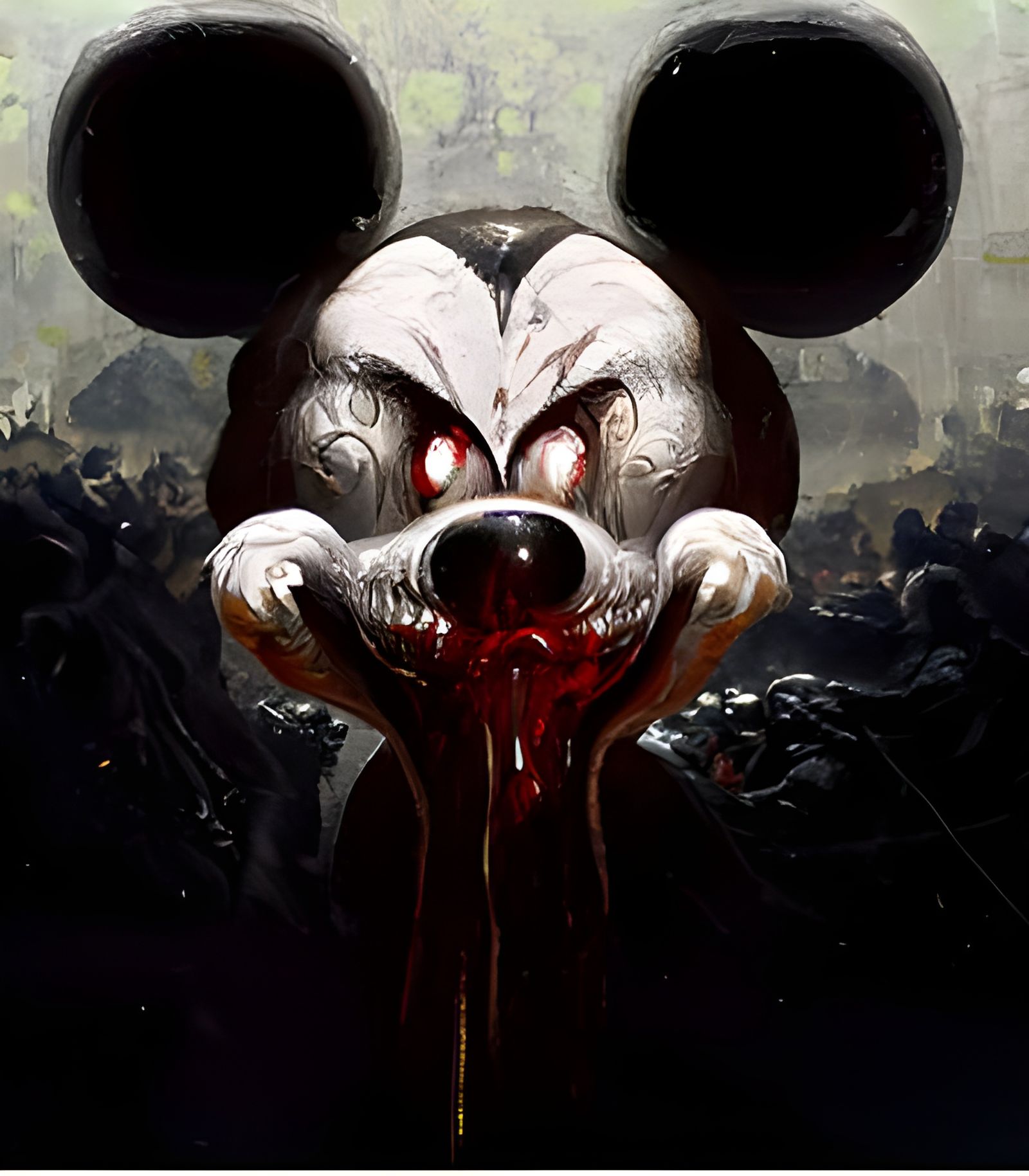 Horror Mickey Mouse in Gustave Doré Style
