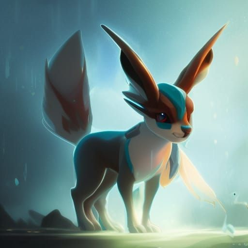 Hyperdetailed Glaceon Concept Art in 8K Resolution