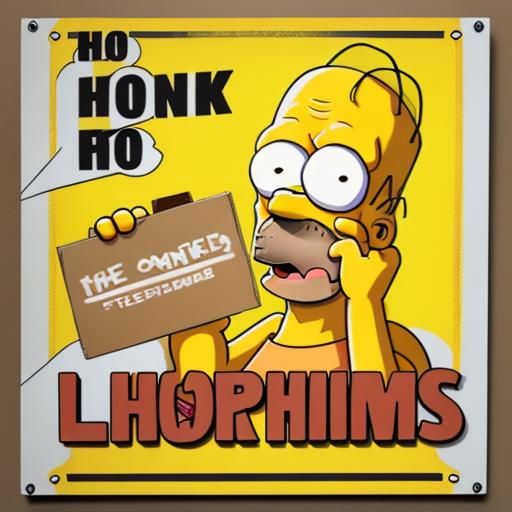 homer simpson cardboard sign legible written will cartoon for work
